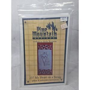2002 Pine Mountain Cross Embroidery Pattern My Heart On A String